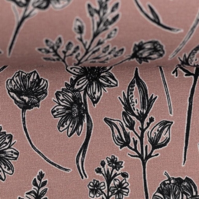 French Terry "herbarium" Lila-Lotta altrosa